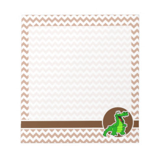 Bloco De Notas Alligator; Brown Chevron