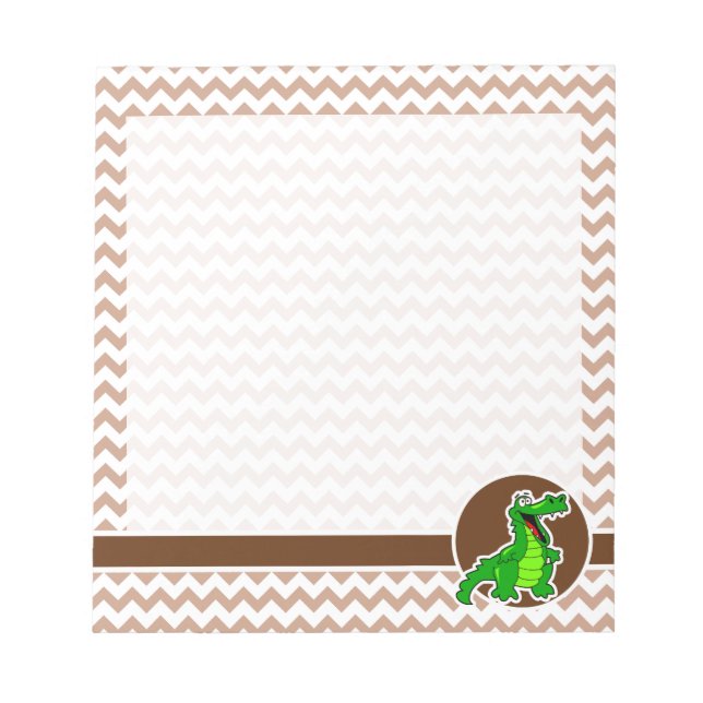 Bloco De Notas Alligator; Brown Chevron (Frente)