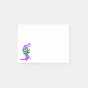 Bloco De Notas Alligator Roxo jogando Acordeão