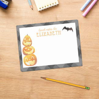 Bloco De Notas Almoço Personalizado de Outono Feliz com Abóboras