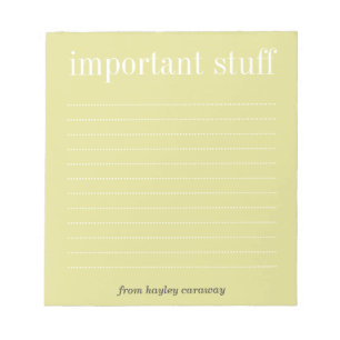 Bloco De Notas Almofada de memorando alinhada do material ecru