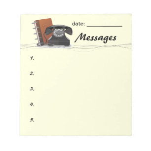 Bloco De Notas Almofada de mensagem retro