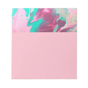 Bloco De Notas Almofada de nota abstrata do Aqua & do rosa