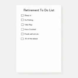 Bloco De Notas Almofada de nota da aposentadoria