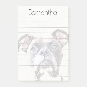Bloco De Notas Almofada de notas do post-it do cão do pugilista