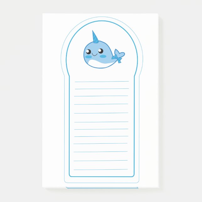 Bloco De Notas Almofada pegajosa de Narwal (Frente)