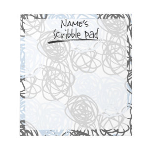 Bloco De Notas Almofada personalizada do Scribble (azul/carvão