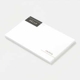 Bloco De Notas Alô Elegante Moderno com faixas de Ouro