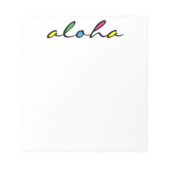 Bloco De Notas ALOHA colorido (Frente)