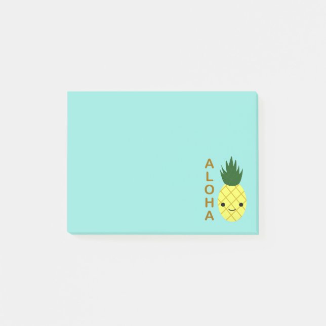 Bloco De Notas Aloha Cute Kawaii Pineapple (Frente)