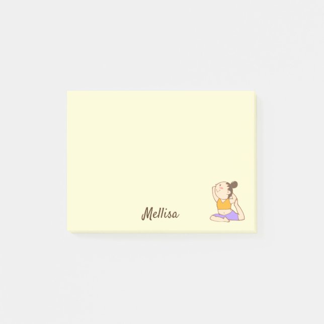 Bloco De Notas Alongamentos de Yoga para Crianças DIY Notas Post- (Frente)