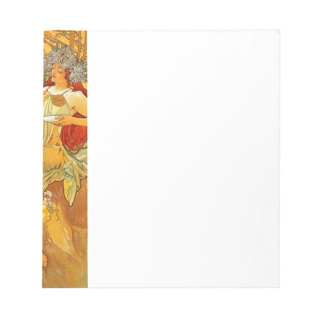 Bloco De Notas Alphonse Mucha Art Nouveau Autumn (Frente)