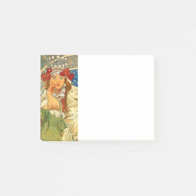Bloco De Notas Alphonse Mucha Art Nouveau Princess Hyacinth (Frente)
