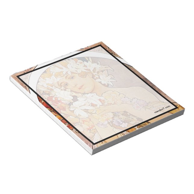 Bloco De Notas Alphonse Mucha Flower (Inclinado)