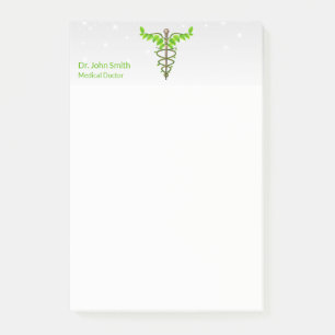 Bloco De Notas Alternativo Médico Caduco Verde Folha Branca