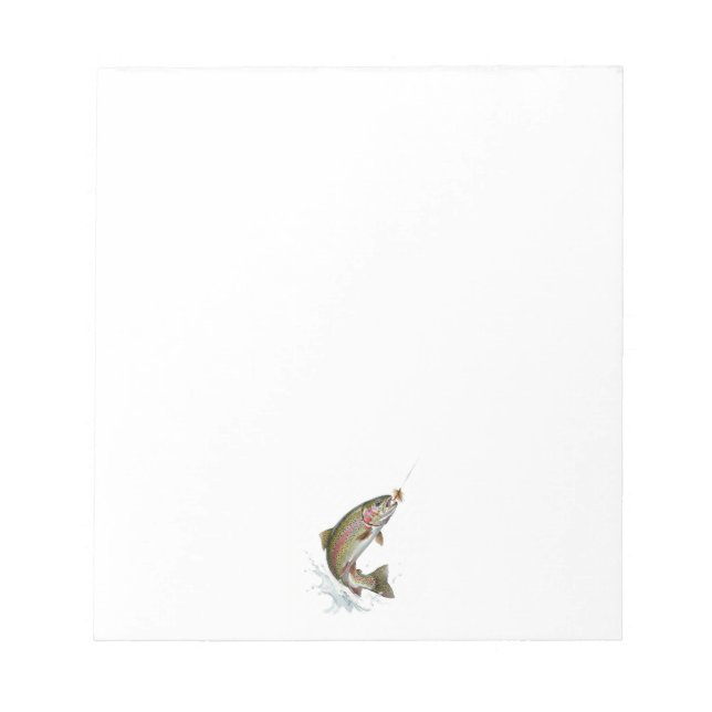 Bloco De Notas Amante da Pesca – Design de Pesca de Truta (Frente)