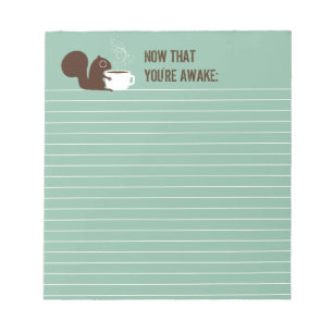 Bloco De Notas Amante de Café Esquilo com Texto Personalizável