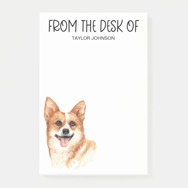 Bloco De Notas Amante de Corgi (Frente)