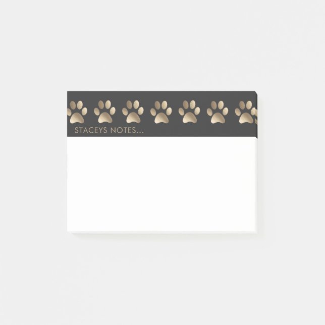 Bloco De Notas Amante de os animais de impressão Dourado luxuoso (Frente)