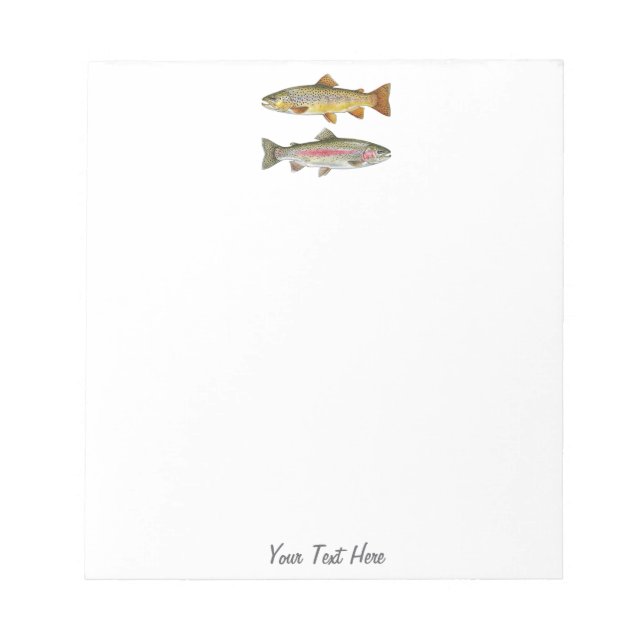 Bloco De Notas Amante de Pesca Personalizado – Design de Pesca de (Frente)