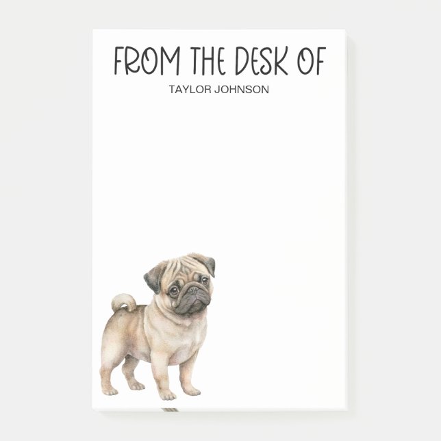 Bloco De Notas Amante de Pug (Frente)
