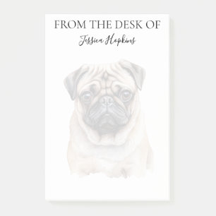 Bloco De Notas Amante de Pug Cachorro Monogramado