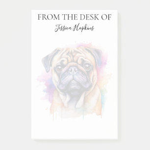 Bloco De Notas Amante de Pug Cachorro Monogramado