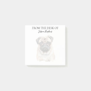 Bloco De Notas Amante de Pug Cachorro Monogramado