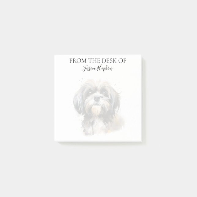 Bloco De Notas Amante de Shih Tzu Cachorro Monogramado (Frente)