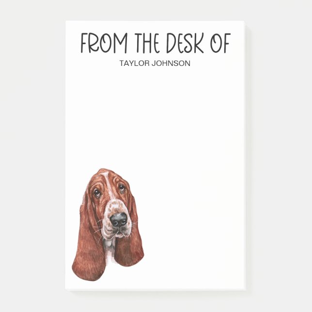 Bloco De Notas Amante do Basset Hound (Frente)