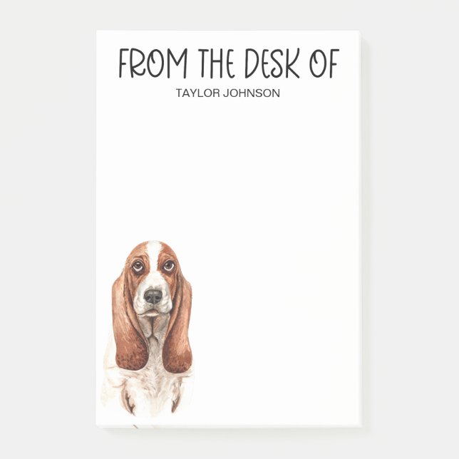 Bloco De Notas Amante do Basset Hound (Frente)