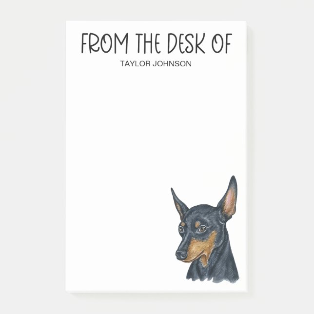 Bloco De Notas Amante do Pinscher Miniatura (Frente)