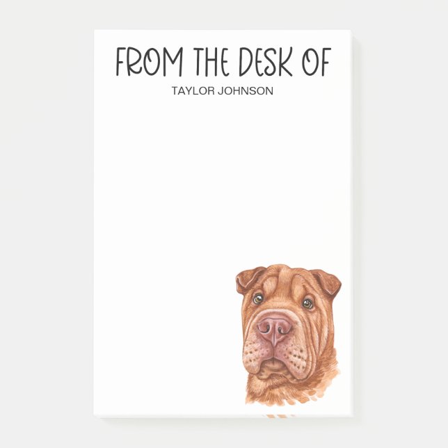 Bloco De Notas Amante do Shar Pei (Frente)