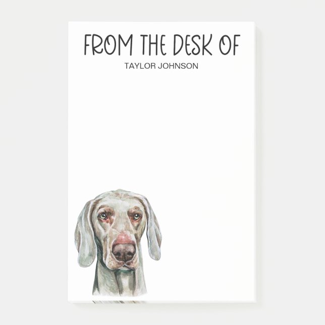 Bloco De Notas Amante do Weimaraner (Frente)