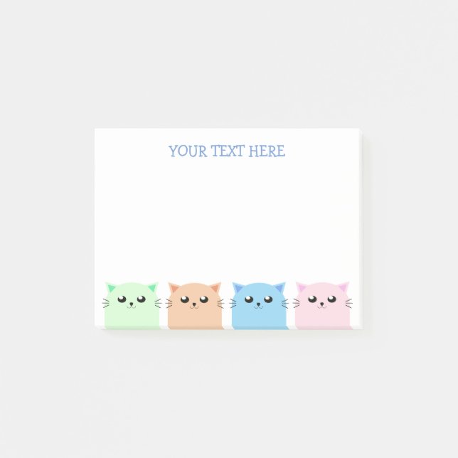 Bloco De Notas Amantes de Cat Personalizados Bonitos (Frente)