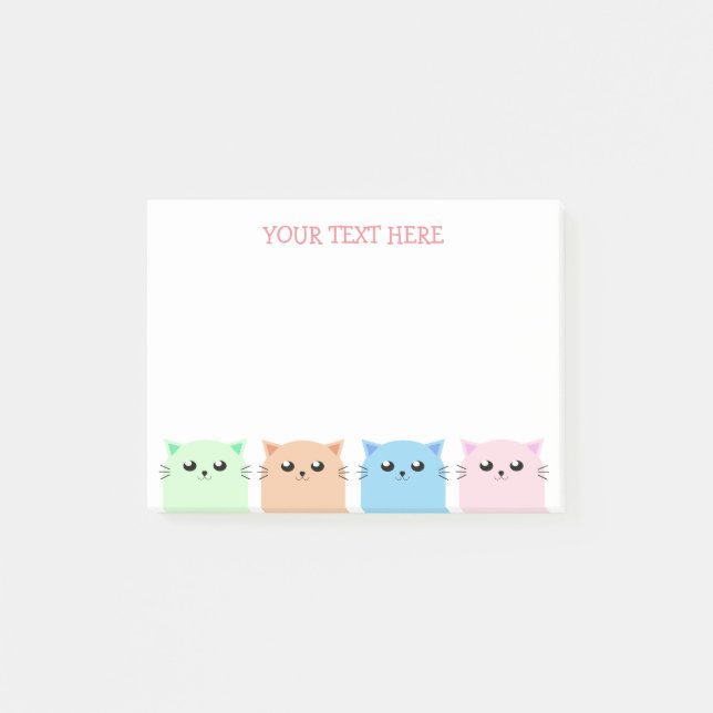Bloco De Notas Amantes de Cat Personalizados Bonitos (Frente)