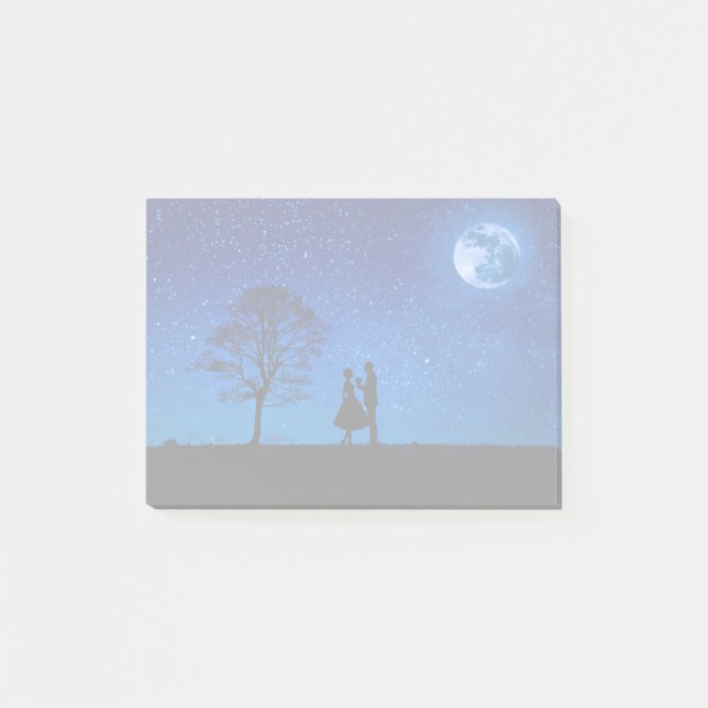 Bloco De Notas Amantes sob uma lua cheia     (Frente)