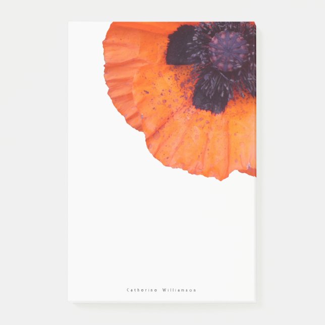 Bloco De Notas Amapola Laranja Vermelha Personalizada  (Frente)