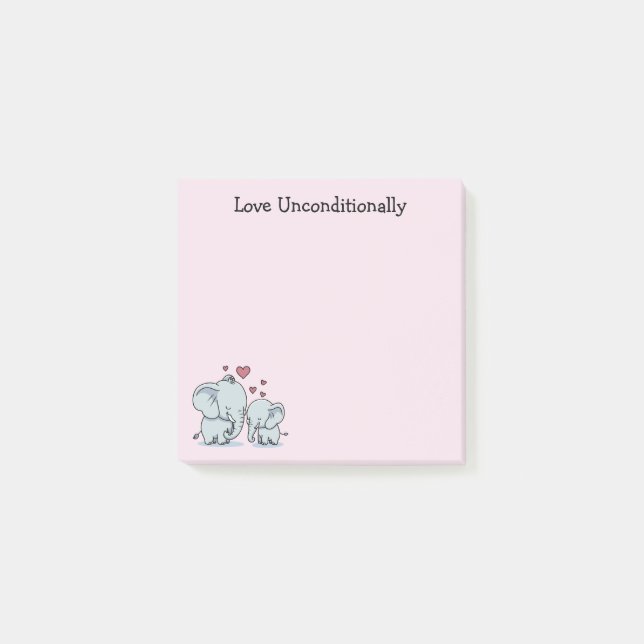 Bloco De Notas Amar Incondicionalmente Elefantes (Frente)