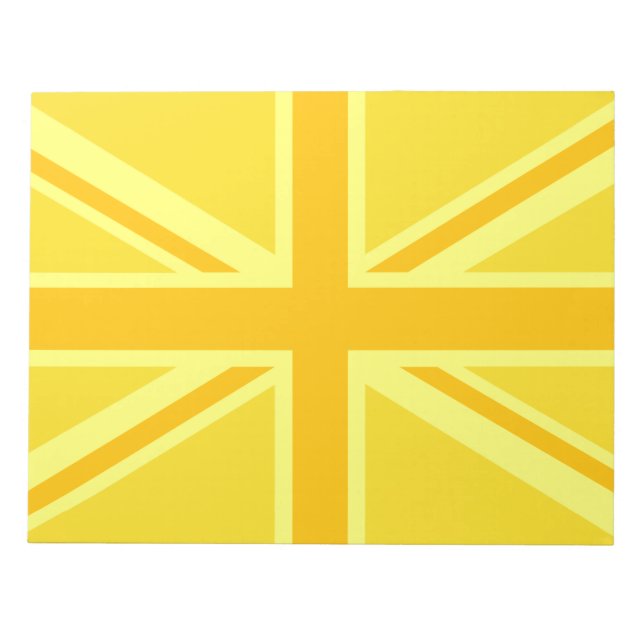 Bloco De Notas Amarelo Amarelo Jack British Flag Background (Frente)