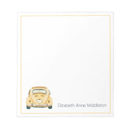 Bloco De Notas Amarelo Clássico Vintage Buggy Bug Carro Personali