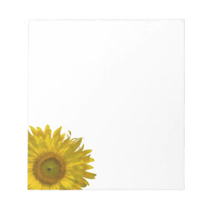 Bloco de notas amarelo do girassol
