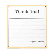 Amarelo Dourado Retro Obrigado Seu Nome Linhado