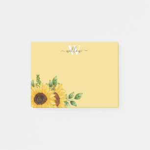 Bloco De Notas Amarelo Girassol com Monograma