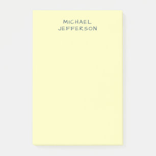 Bloco De Notas Amarelo Muito Pálido Minimalista Simples Moderno N