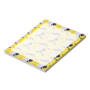 Bloco De Notas Amarelo & preto Bumble a abelha