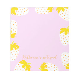 Bloco De Notas Amarelo rosa de morango