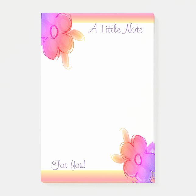 Bloco De Notas Amarelo rosa e roxo (Frente)