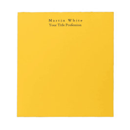 Bloco De Notas Amber Yellow Plain Professional Modern