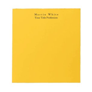 Bloco De Notas Amber Yellow Plain Professional Modern